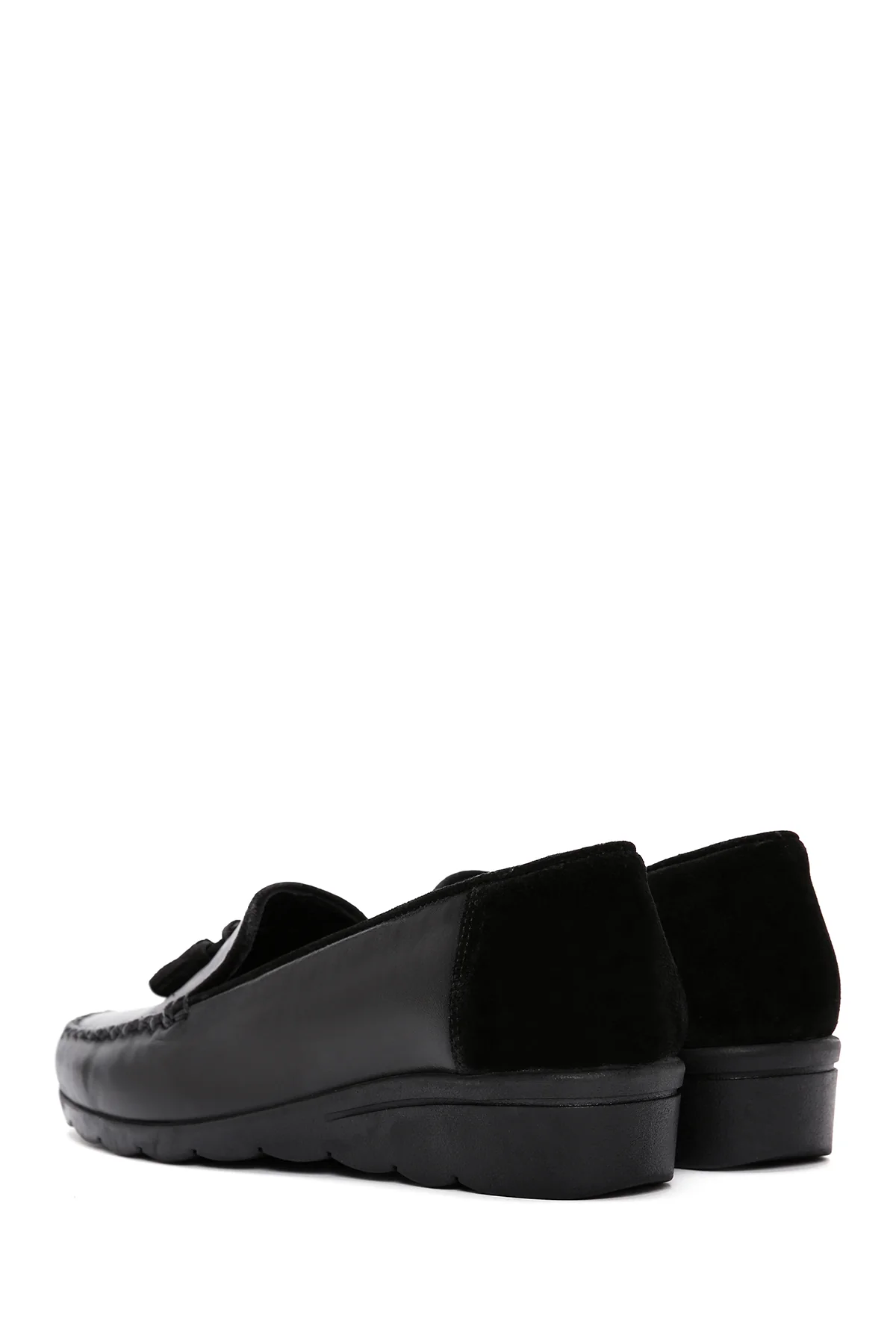 Kadın Siyah Deri Comfort Loafer - Image 5
