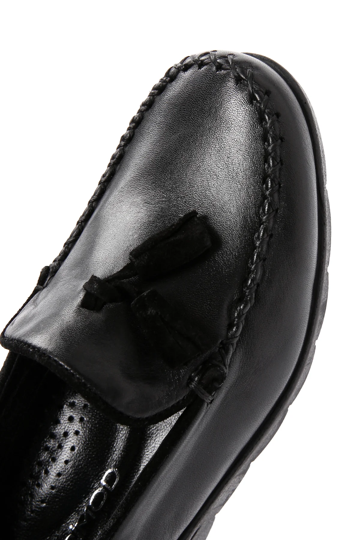 Kadın Siyah Deri Comfort Loafer - Image 9