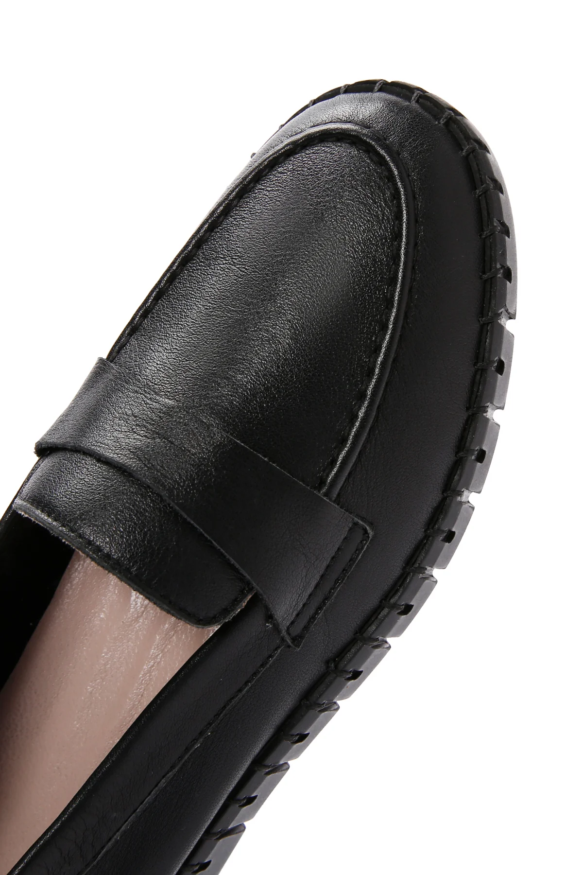 Kadın Siyah Deri Comfort Loafer - Image 10
