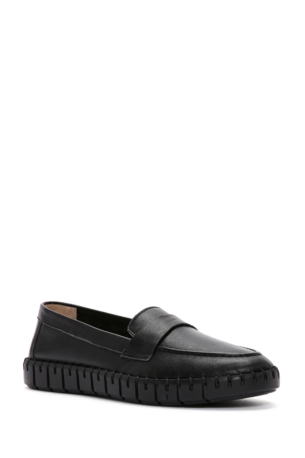 Kadın Siyah Deri Comfort Loafer - Image 6