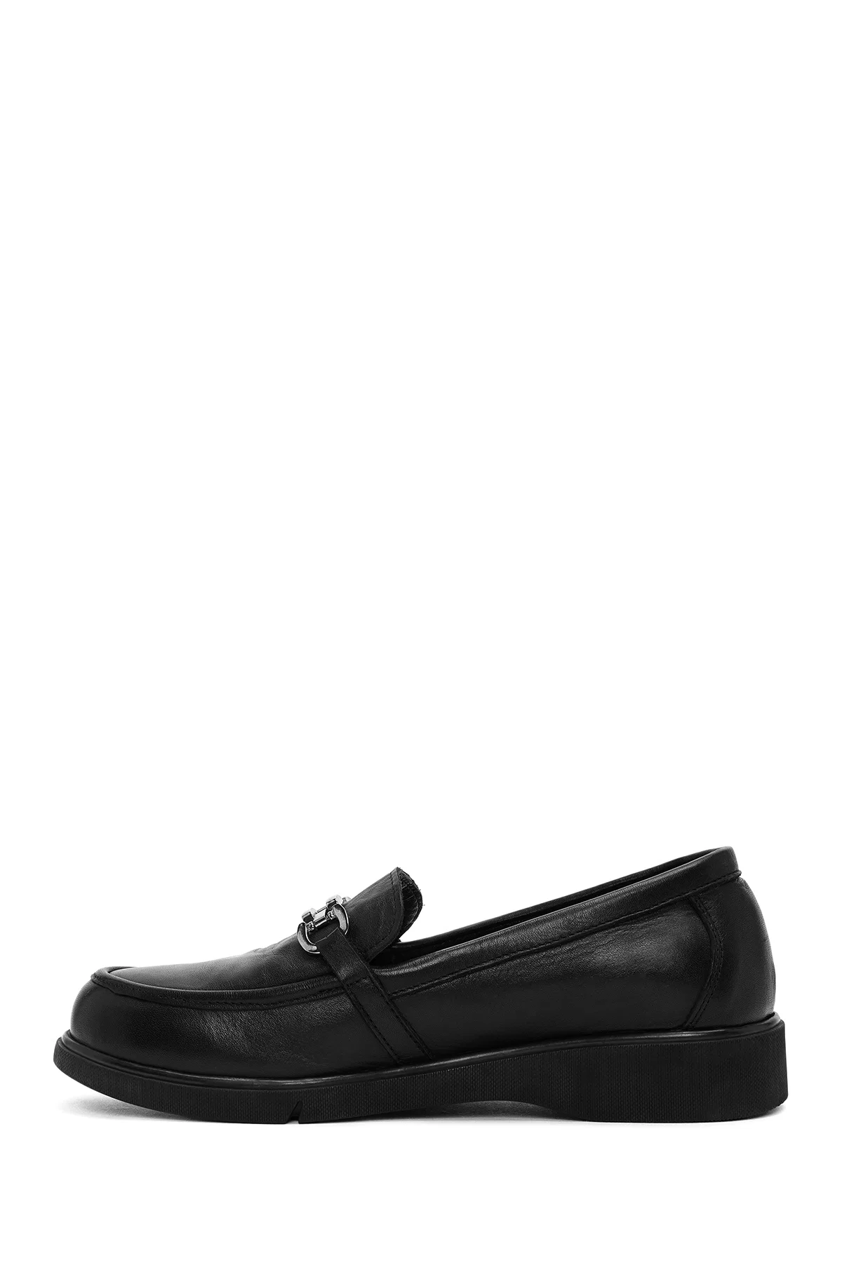 Kadın Siyah Deri Comfort Loafer - Image 2