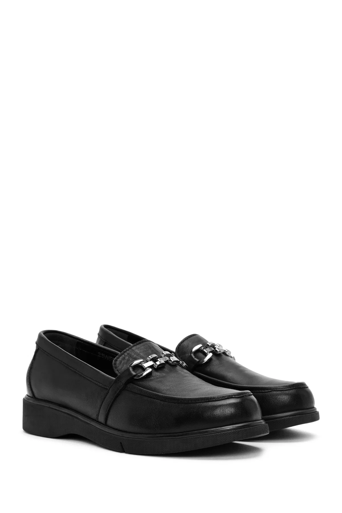 Kadın Siyah Deri Comfort Loafer - Image 3