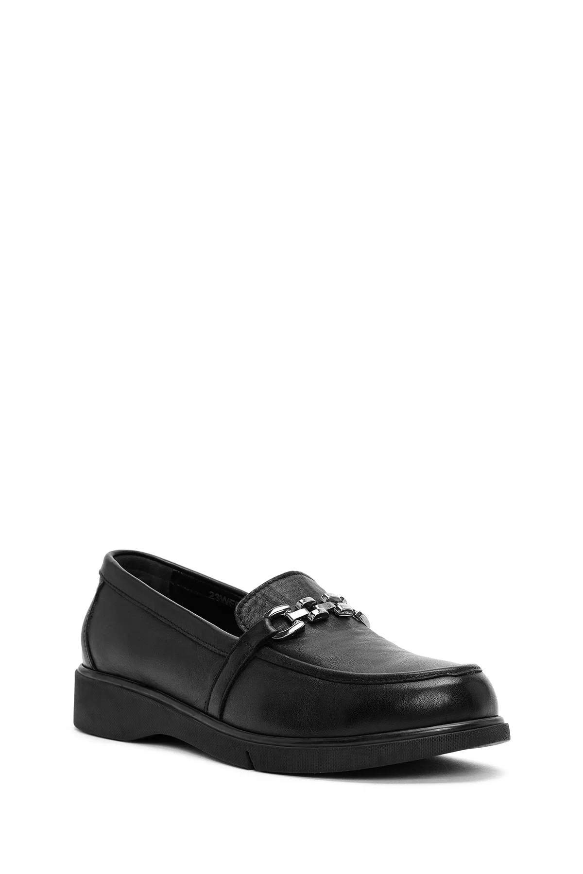 Kadın Siyah Deri Comfort Loafer - Image 6