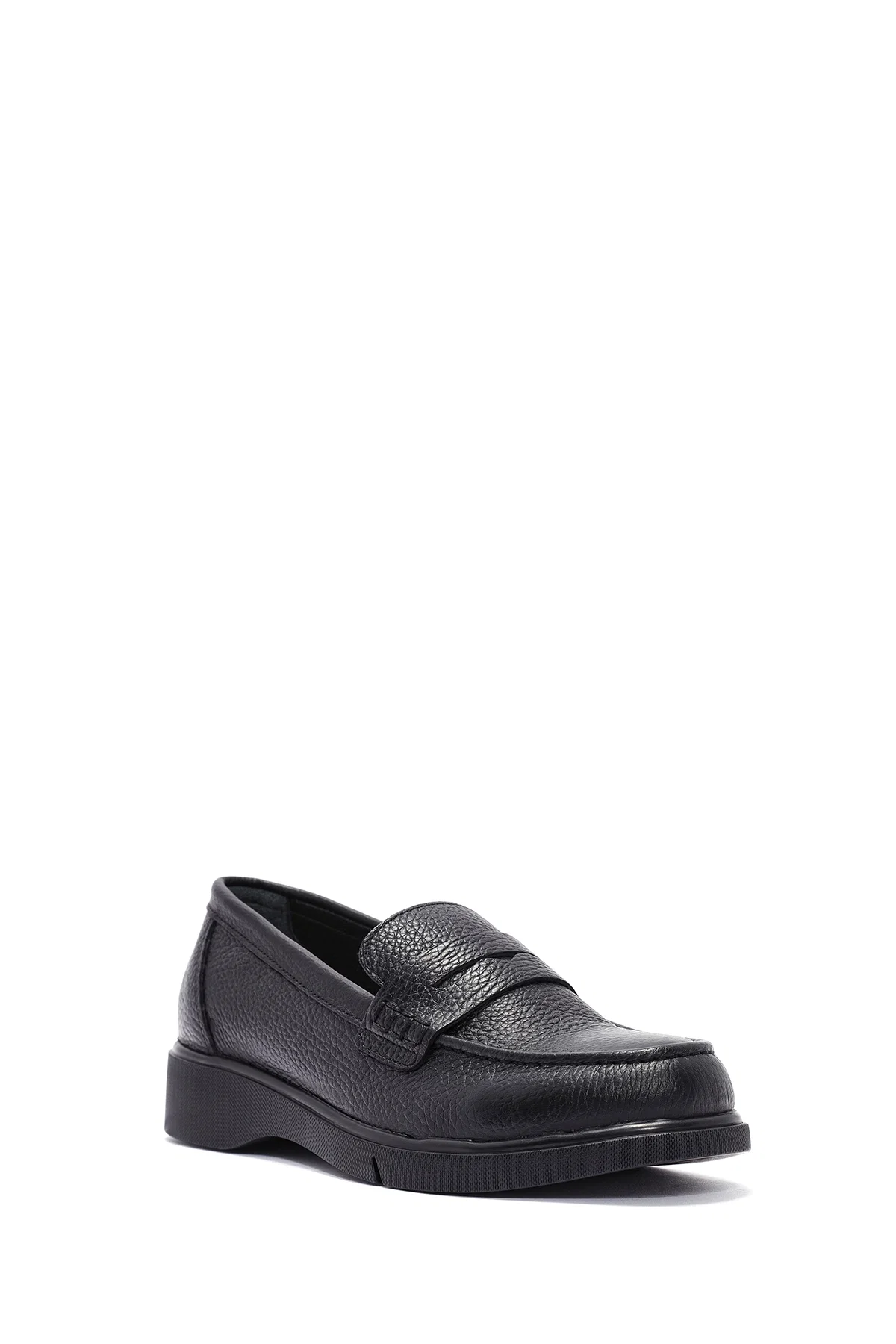 Kadın Siyah Deri Comfort Loafer - Image 6