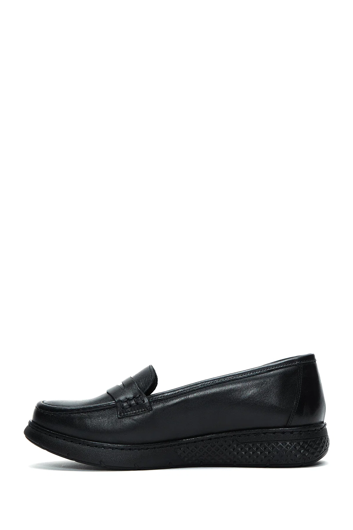 Kadın Siyah Deri Comfort Loafer - Image 2