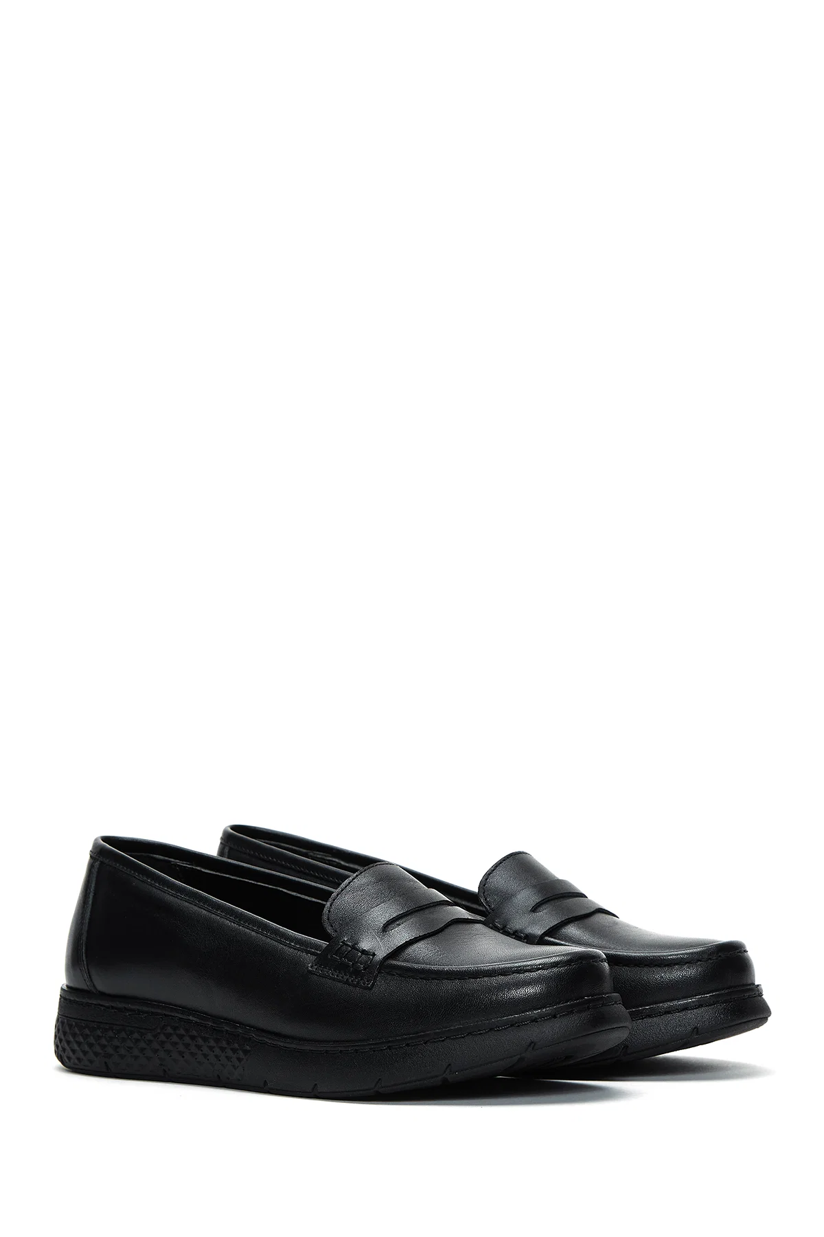 Kadın Siyah Deri Comfort Loafer - Image 3