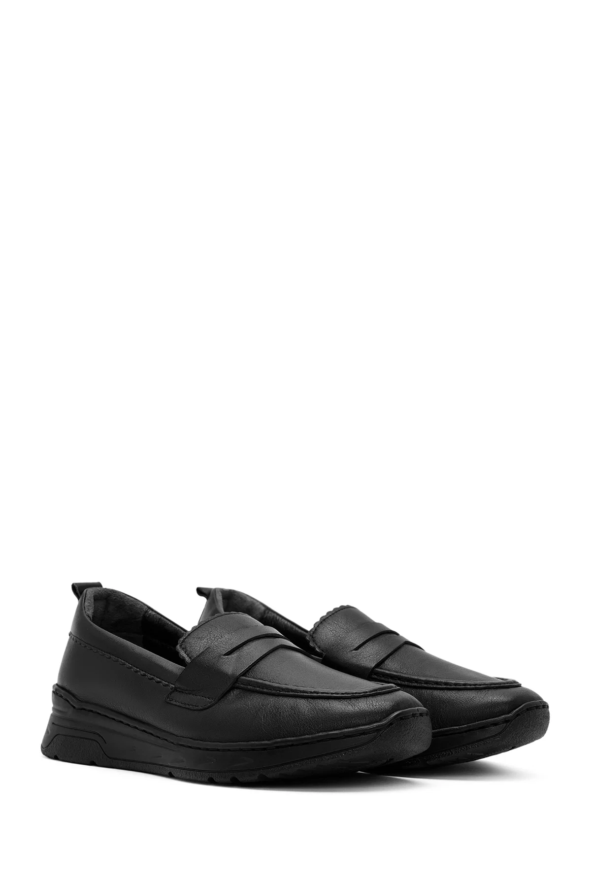 Kadın Siyah Deri Comfort Loafer - Image 3