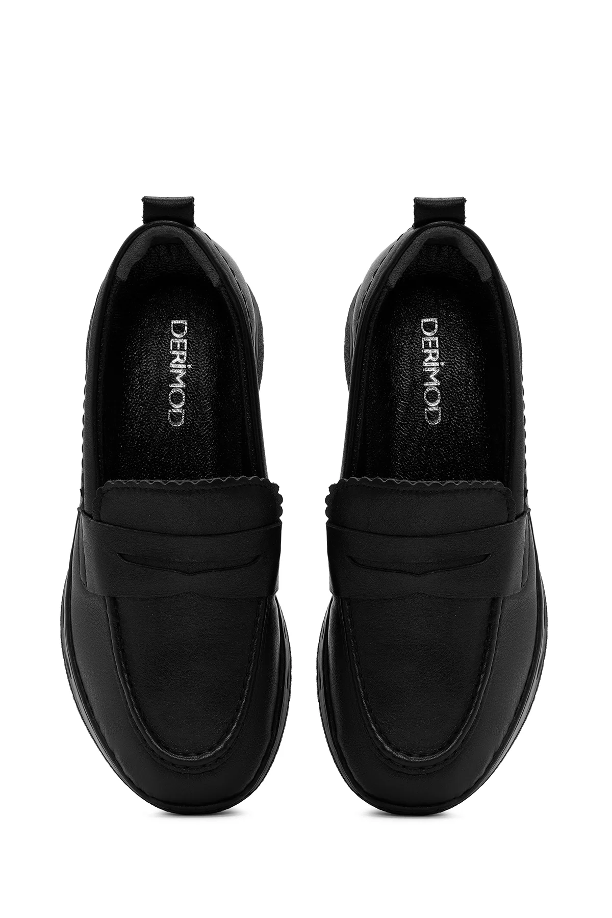 Kadın Siyah Deri Comfort Loafer - Image 7