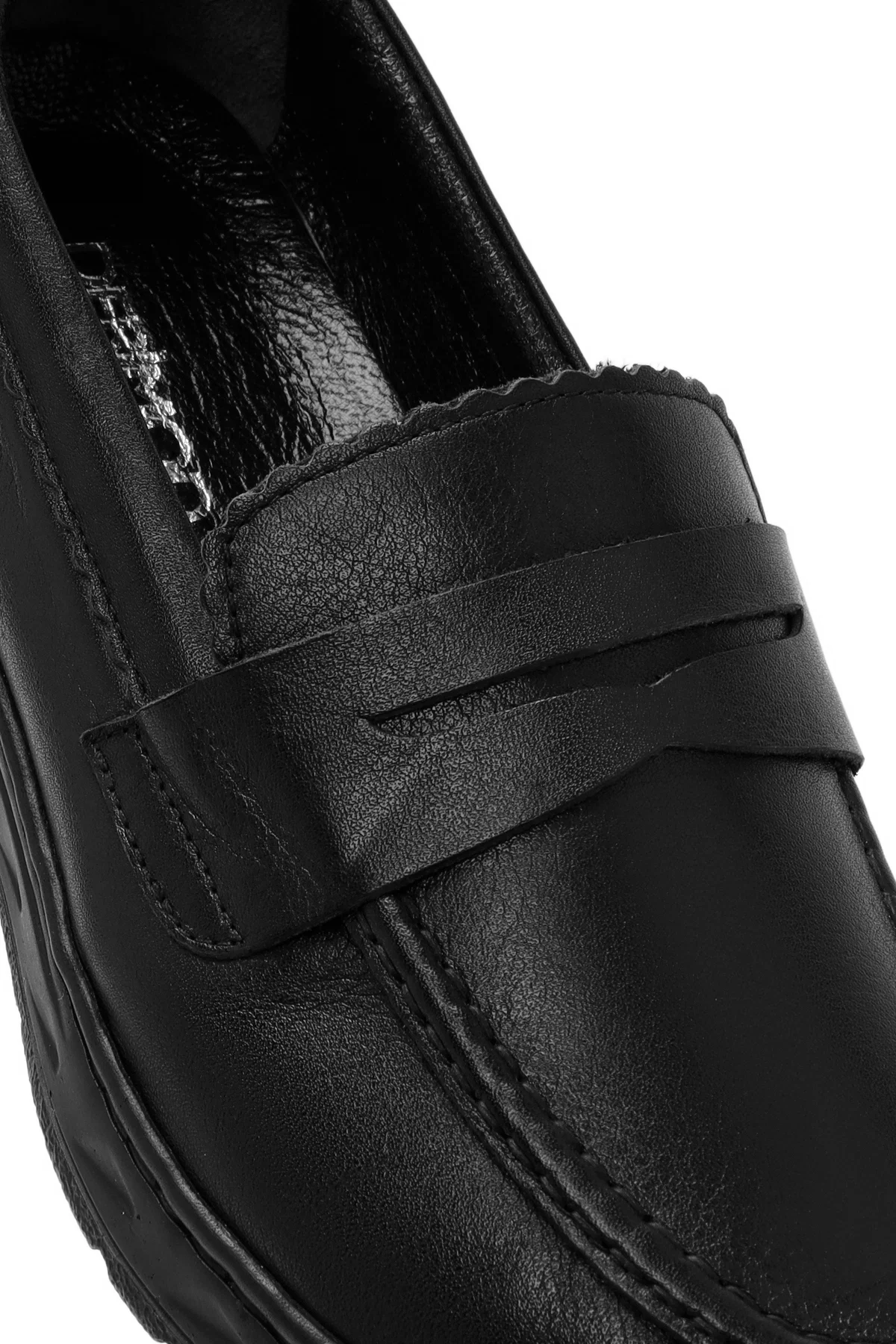 Kadın Siyah Deri Comfort Loafer - Image 9