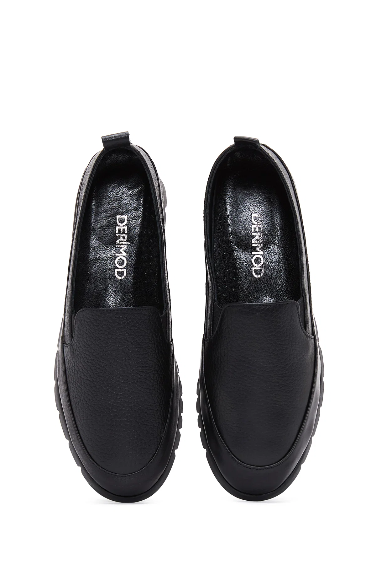 Kadın Siyah Deri Comfort Loafer - Image 6