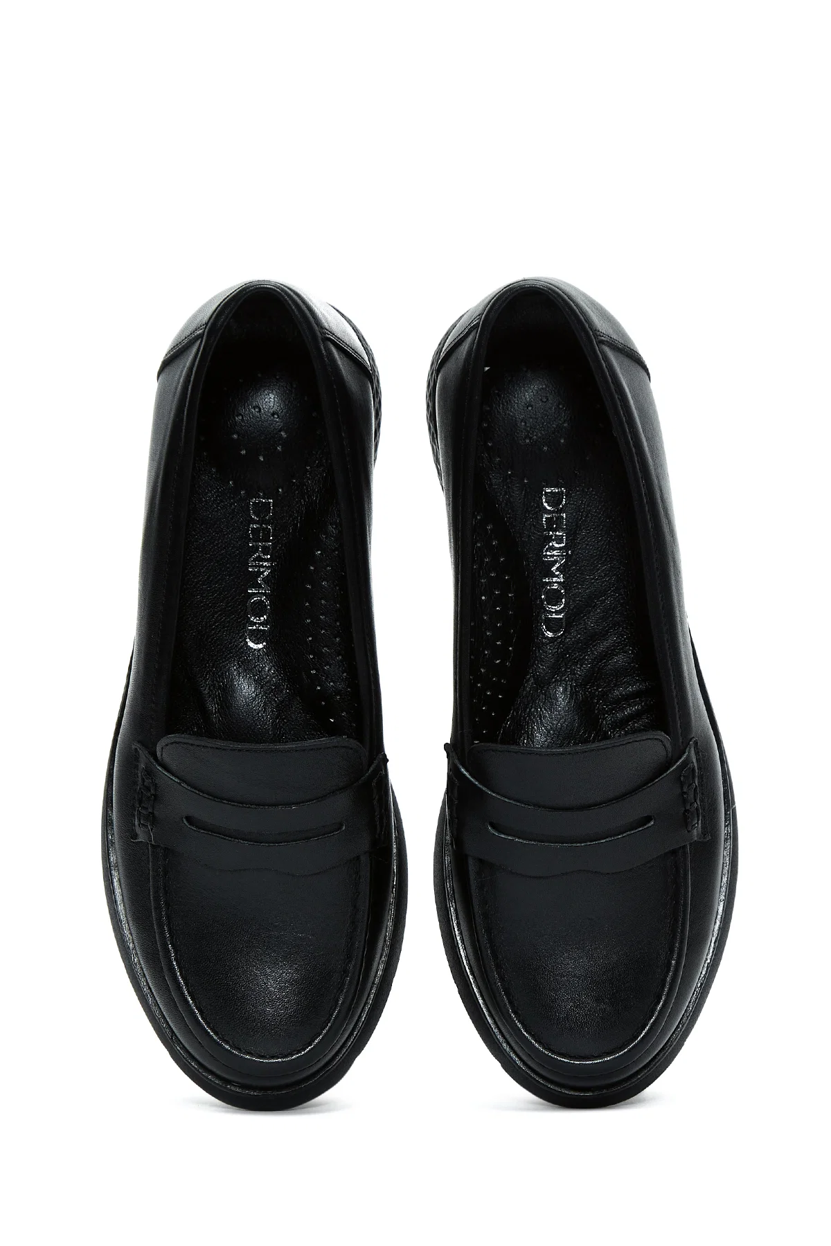 Kadın Siyah Deri Comfort Loafer - Image 6