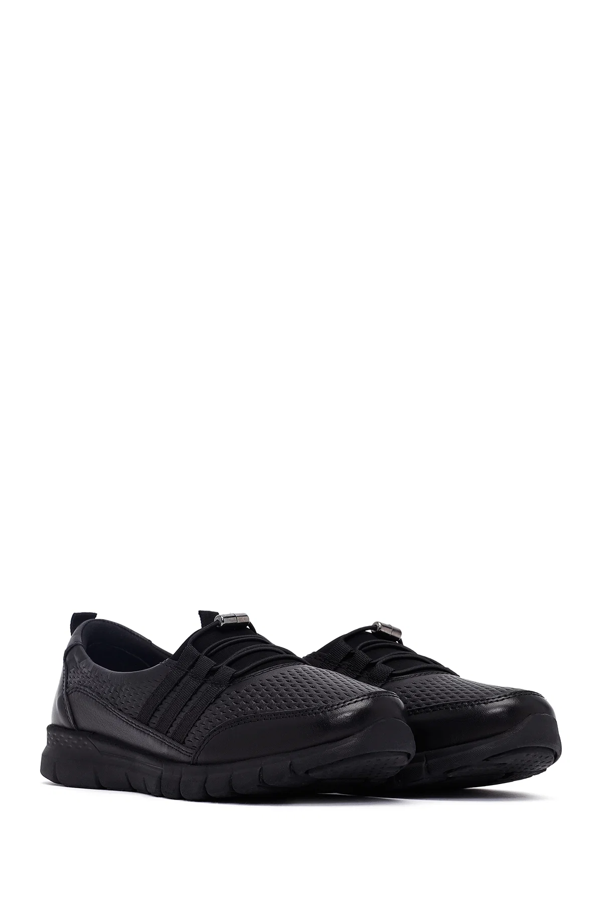 Kadın Siyah Deri Comfort Loafer - Image 3