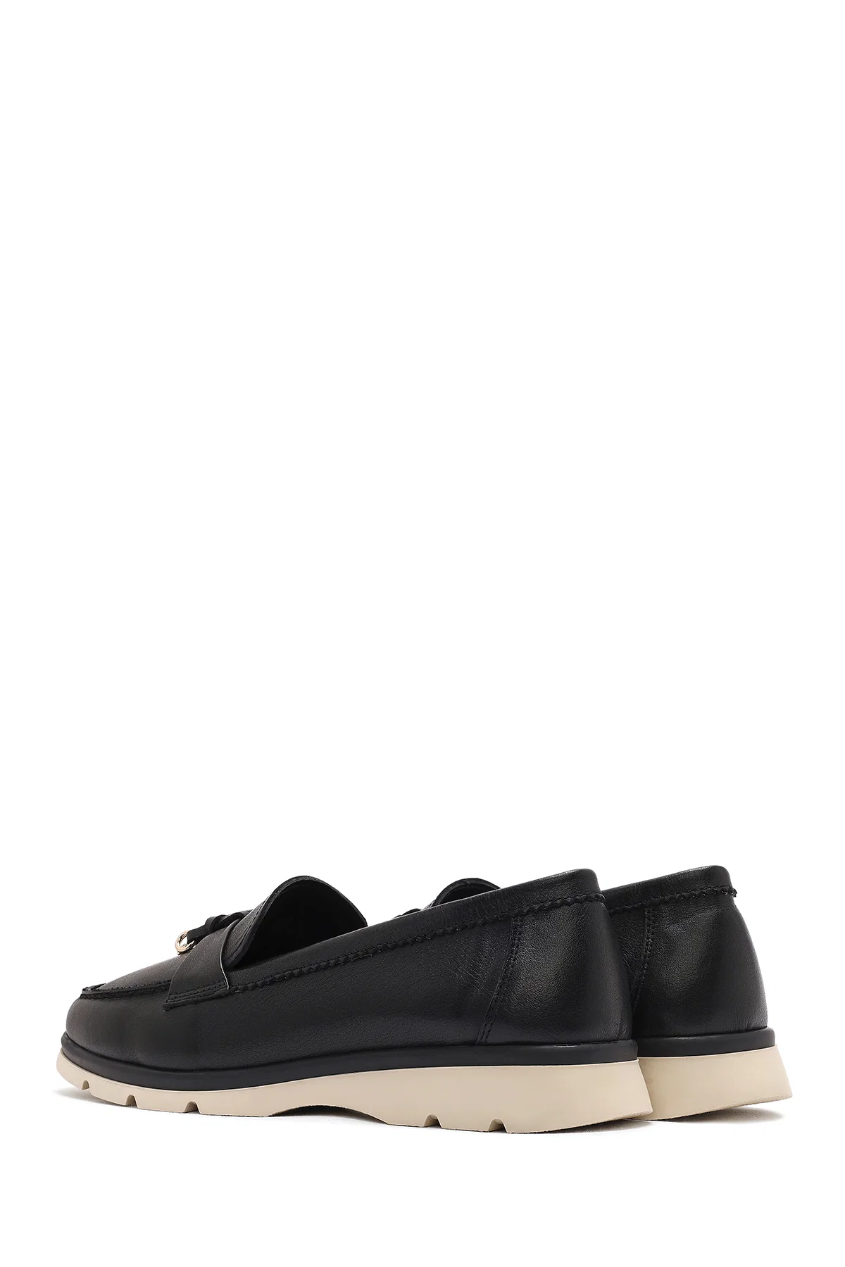 Kadın Siyah Deri Comfort Loafer - Image 5