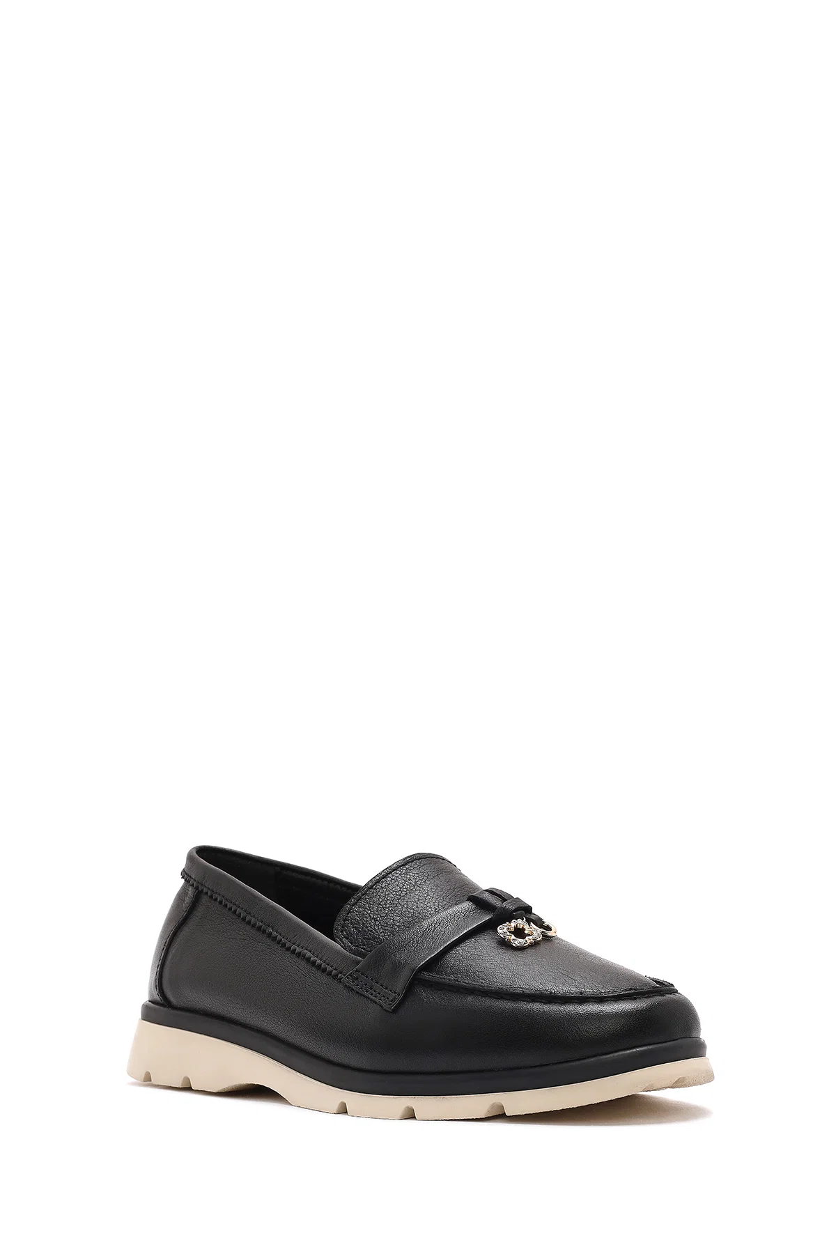 Kadın Siyah Deri Comfort Loafer - Image 6
