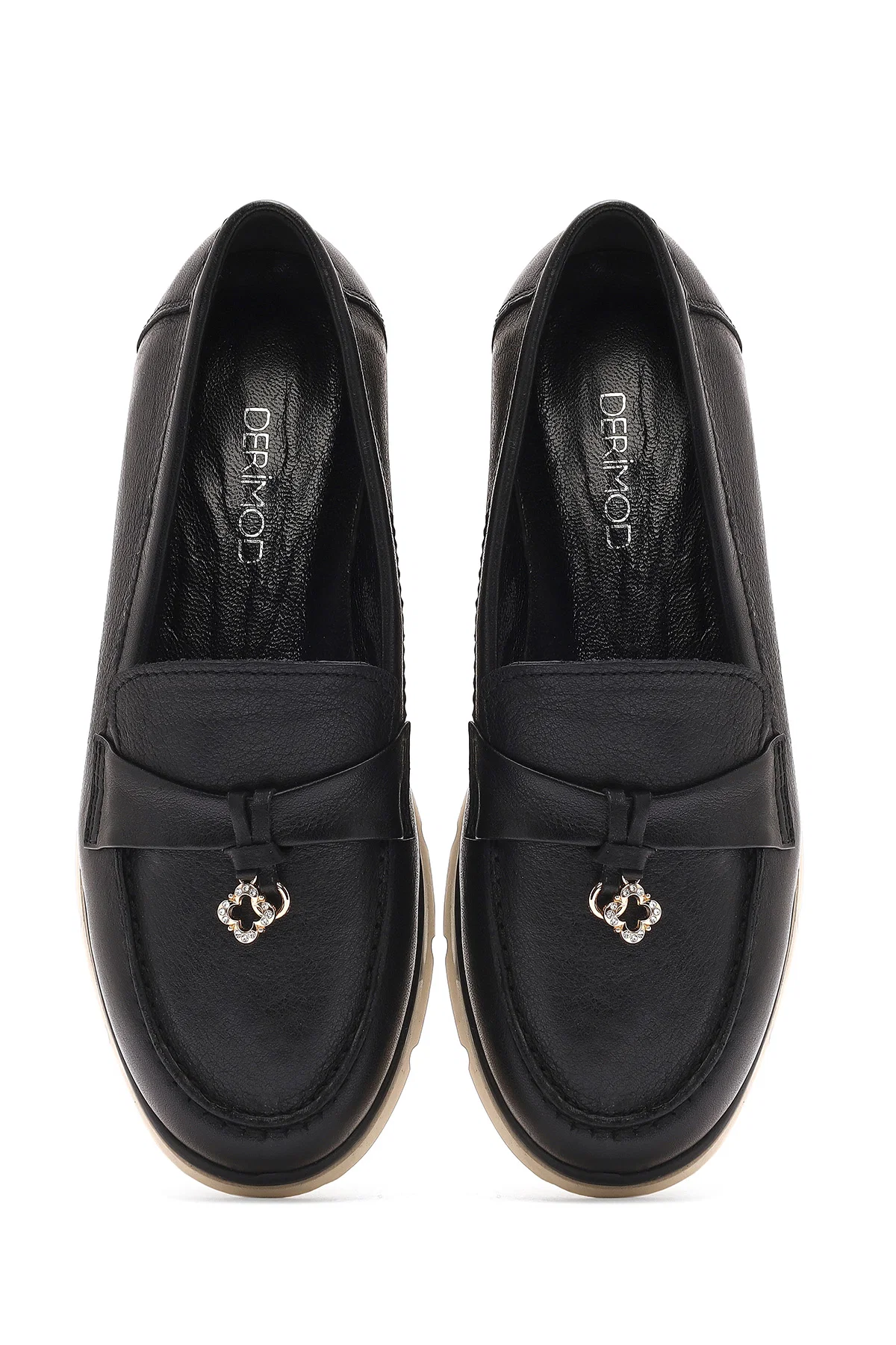 Kadın Siyah Deri Comfort Loafer - Image 7