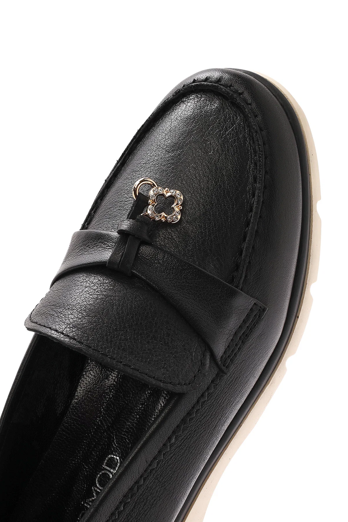 Kadın Siyah Deri Comfort Loafer - Image 8