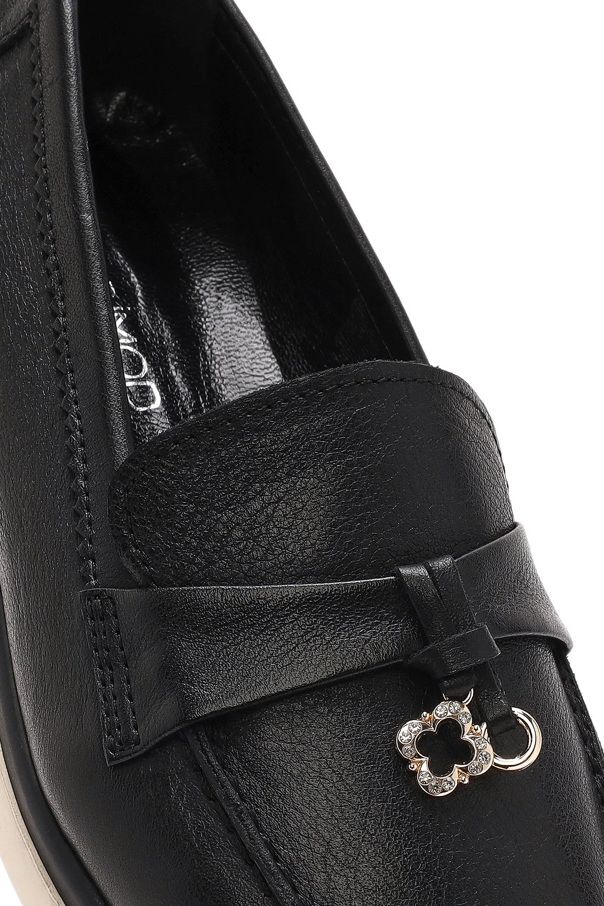 Kadın Siyah Deri Comfort Loafer - Image 9
