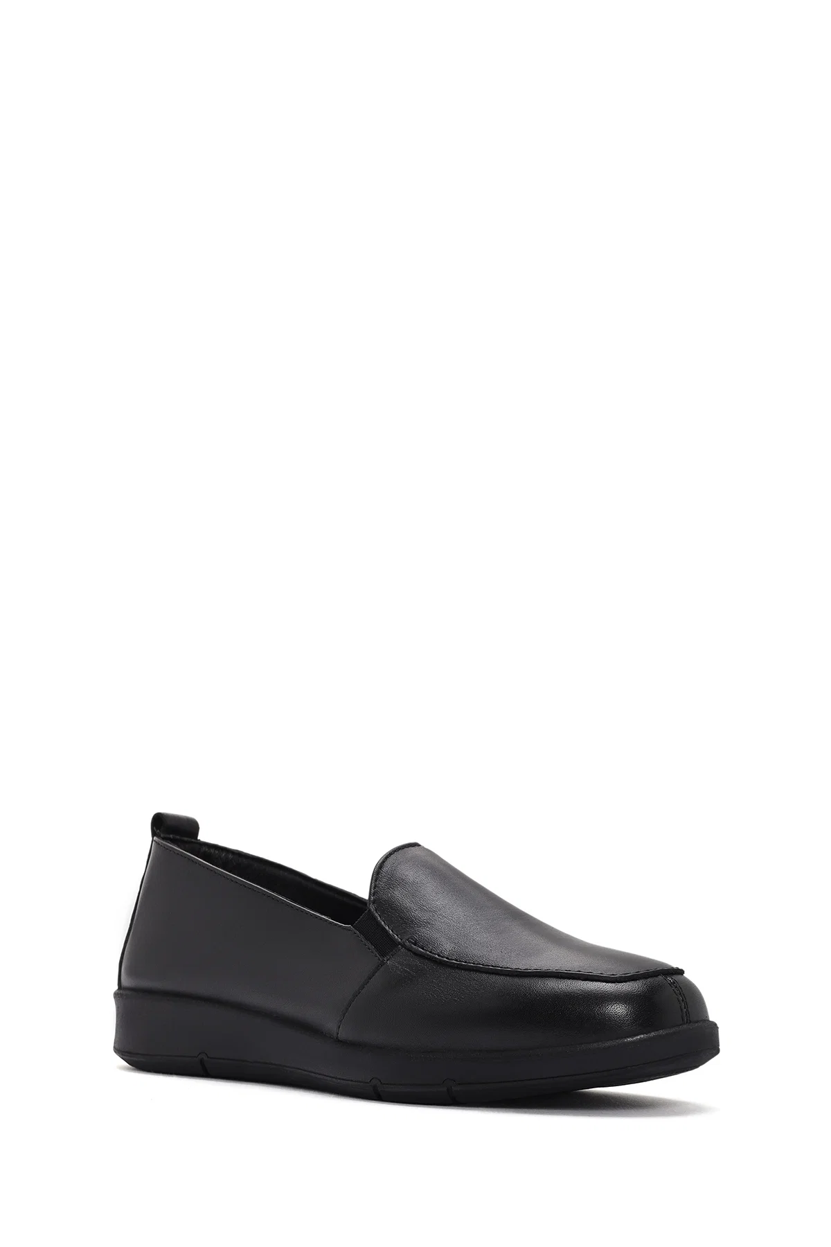 Kadın Siyah Deri Comfort Loafer - Image 6