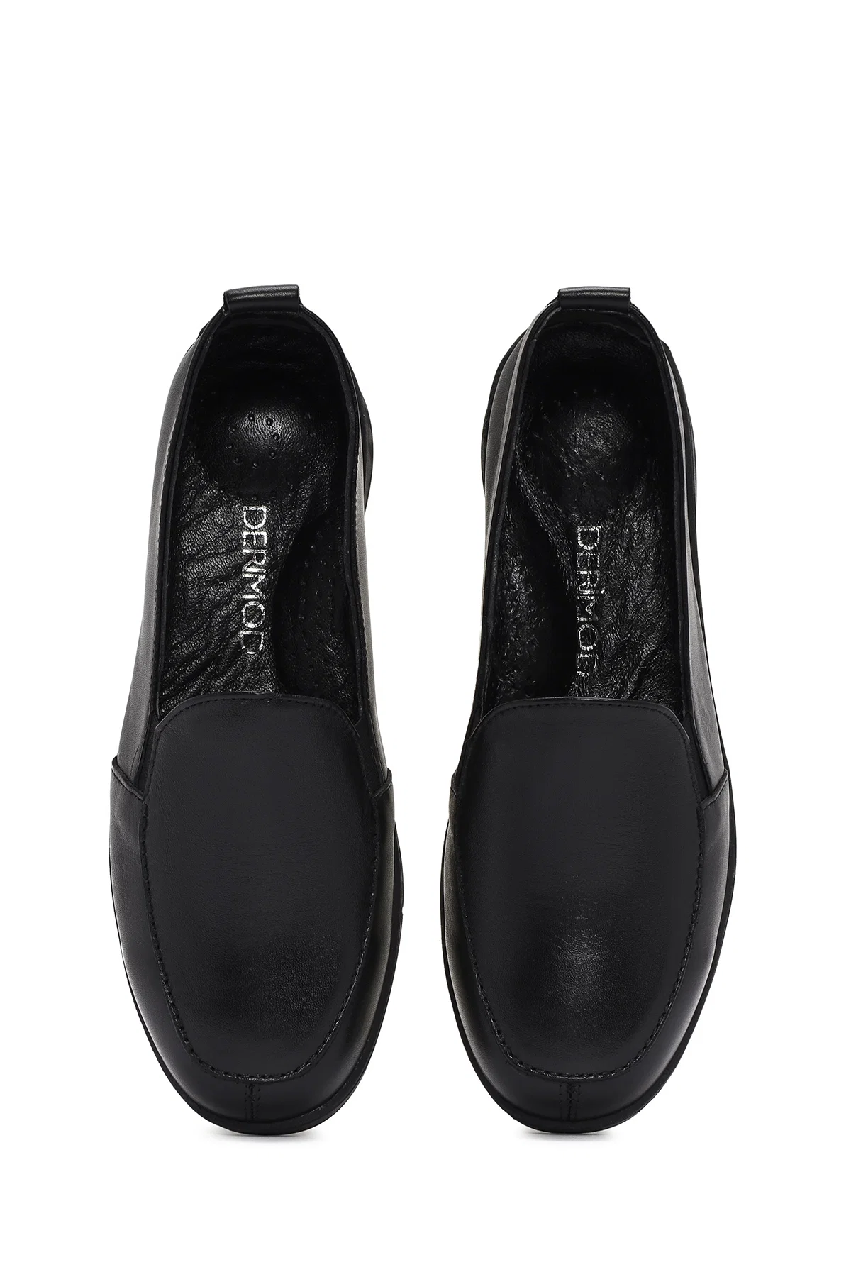 Kadın Siyah Deri Comfort Loafer - Image 7