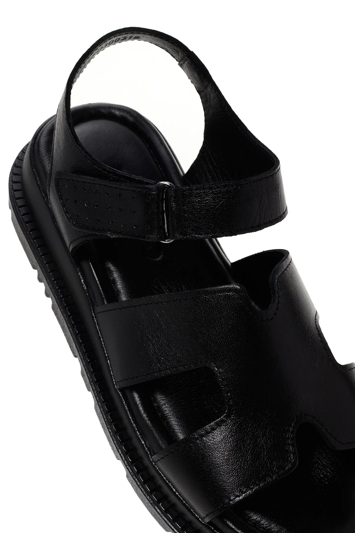 Kadın Siyah Deri Comfort Sandalet - Image 11