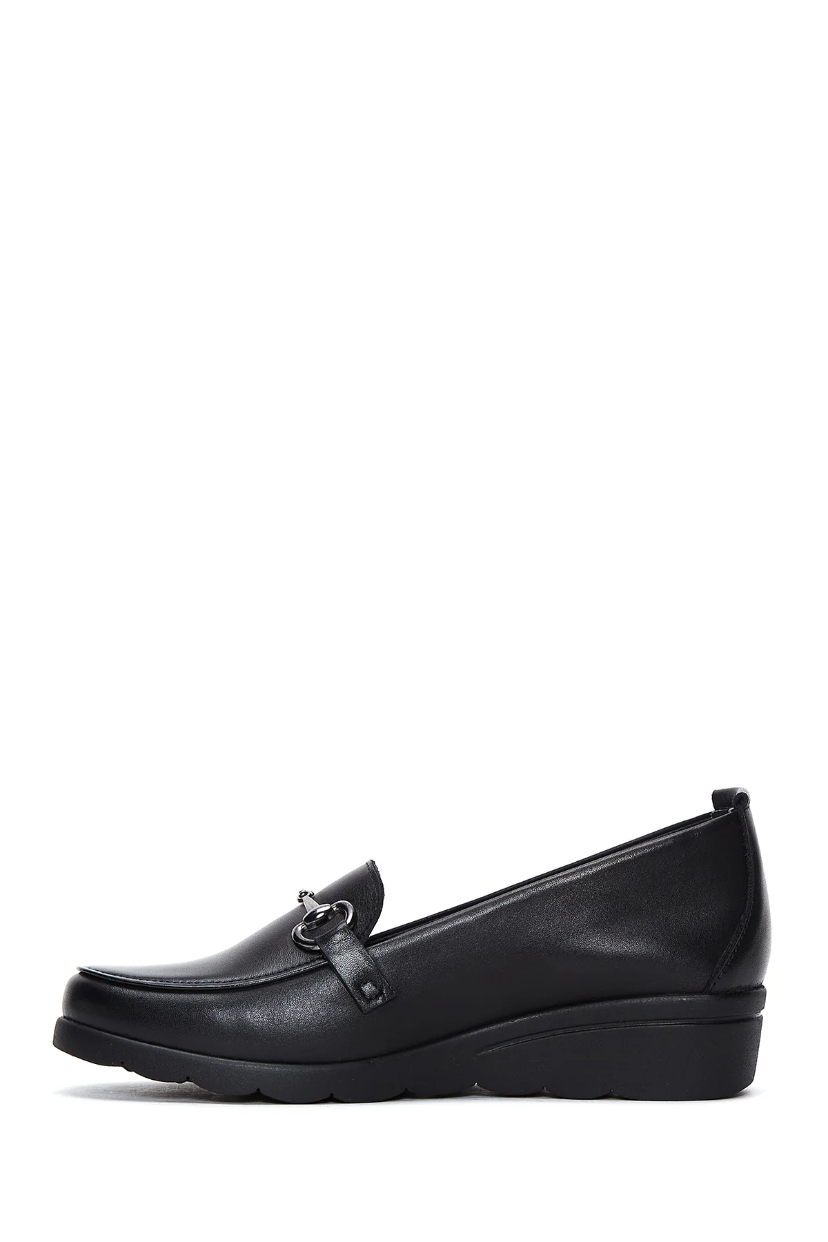 Kadın Siyah Deri Dolgu Topuklu Comfort Loafer - Image 3