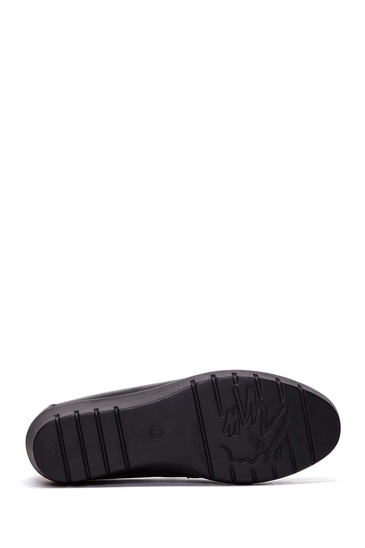 Kadın Siyah Deri Dolgu Topuklu Loafer - Image 4