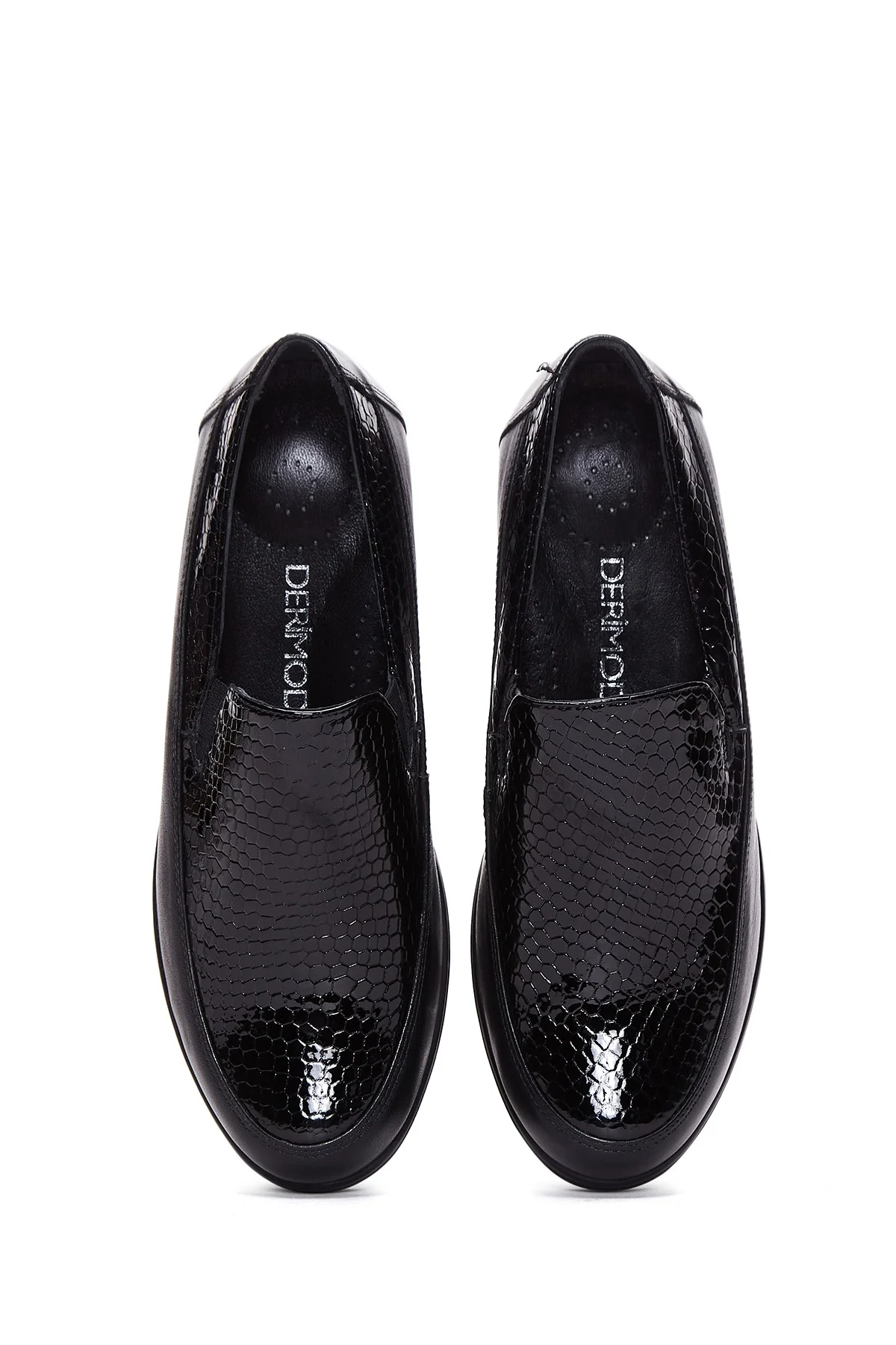 Kadın Siyah Deri Dolgu Topuklu Loafer - Image 6