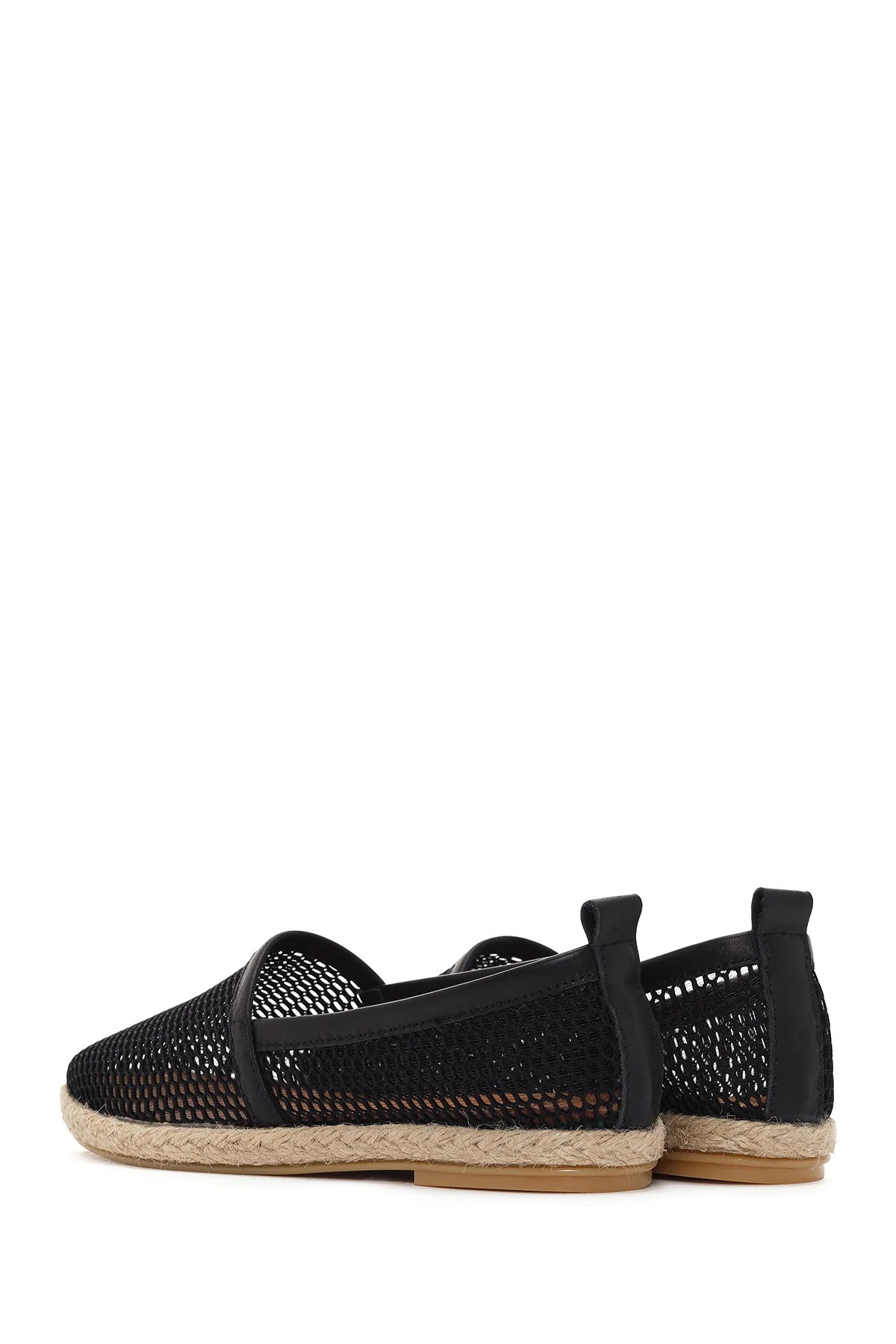 Kadın Siyah Deri Espadril - Image 5