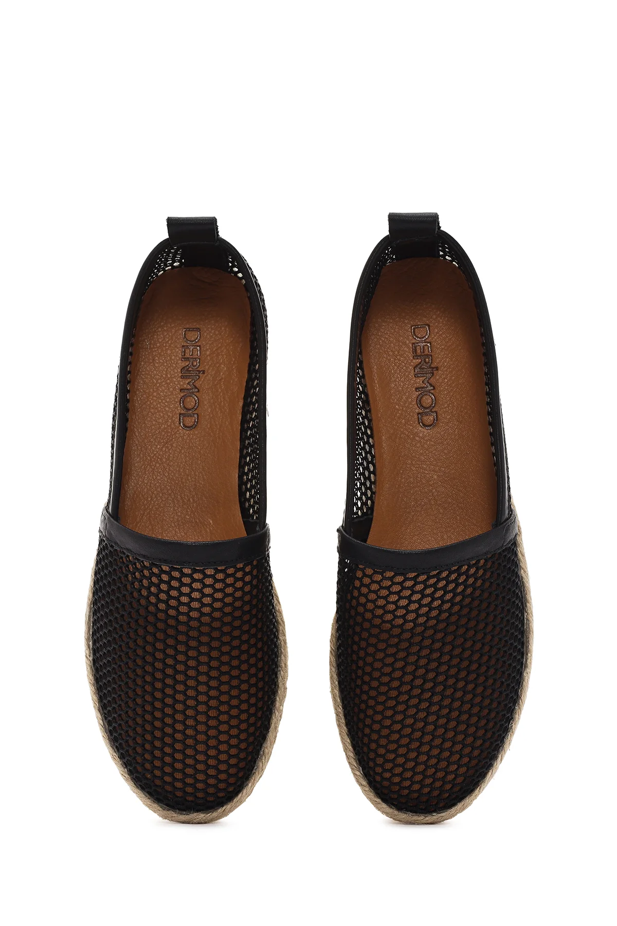 Kadın Siyah Deri Espadril - Image 7