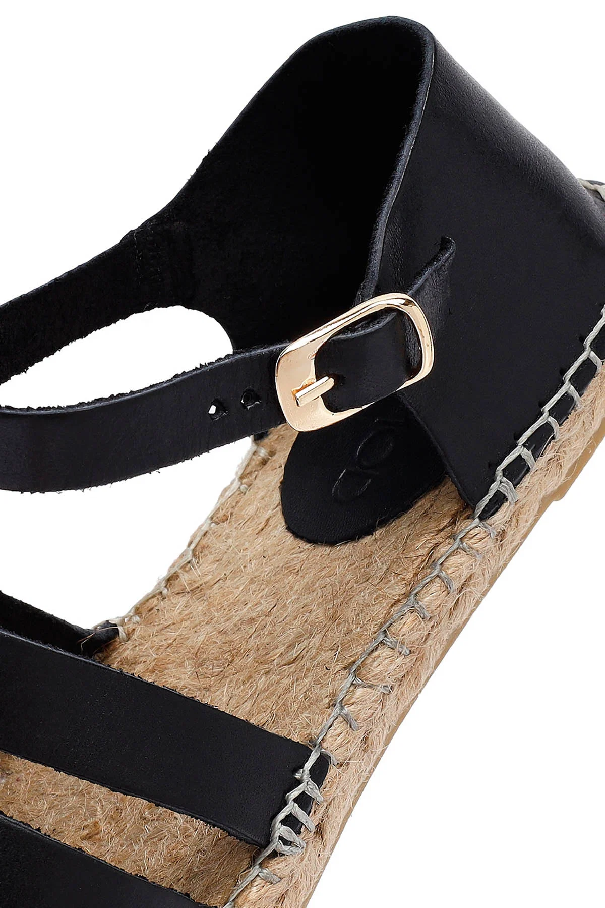 Kadın Siyah Deri Espadril - Image 10
