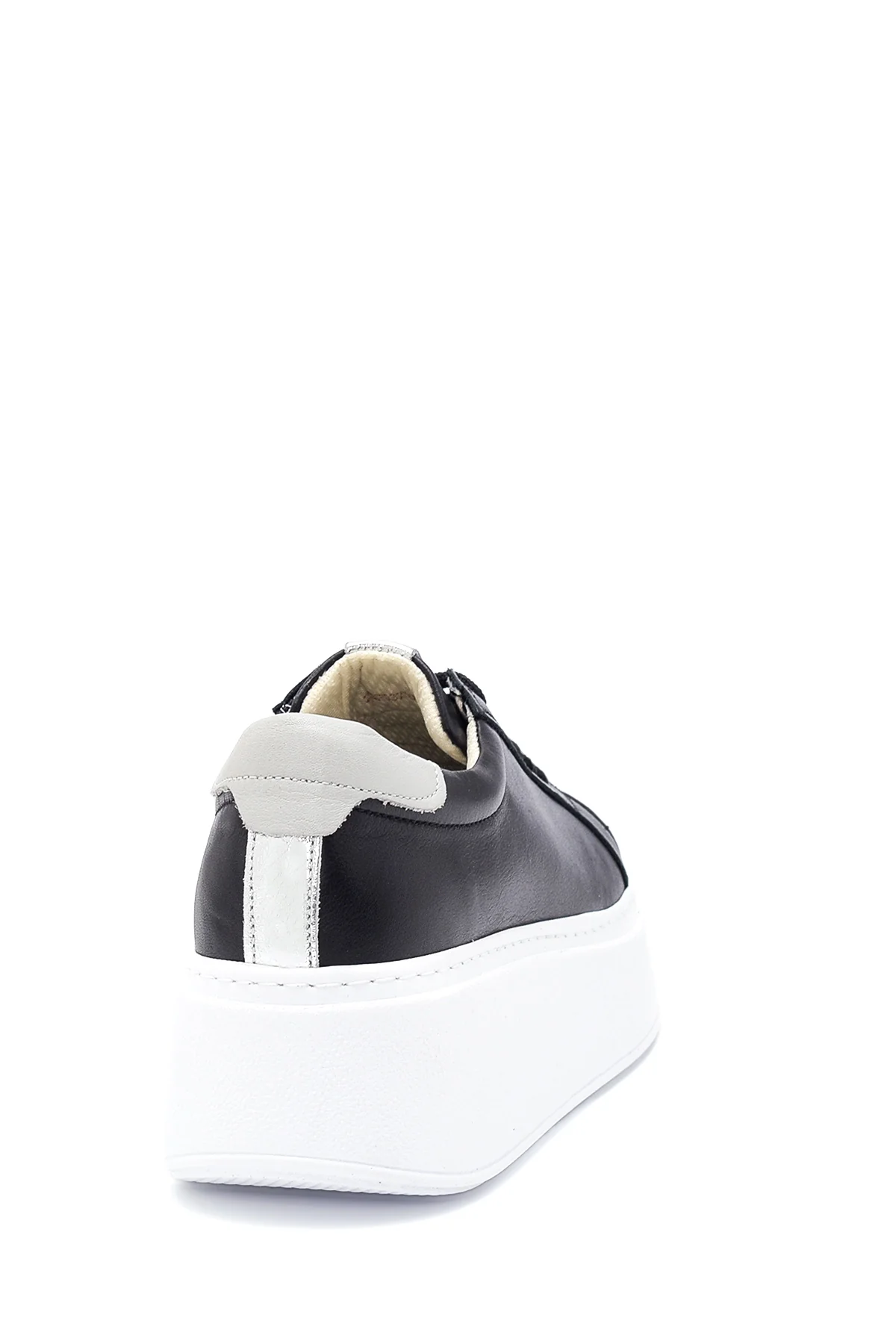Kadın Siyah Deri Kalın Tabanlı Sneaker - Image 5