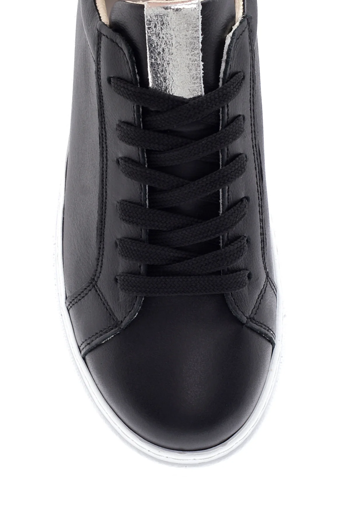 Kadın Siyah Deri Kalın Tabanlı Sneaker - Image 6