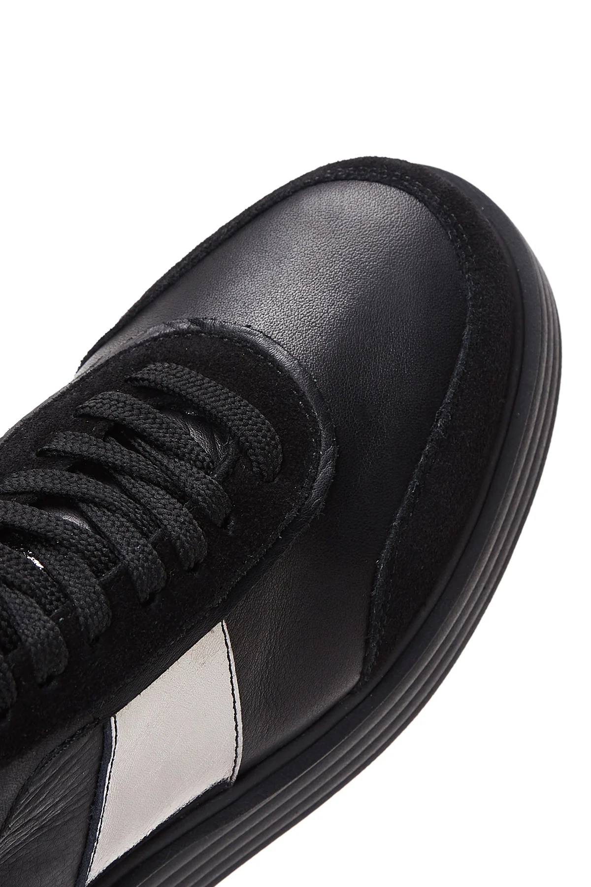 Kadın Siyah Deri Kalın Tabanlı Sneaker - Image 7