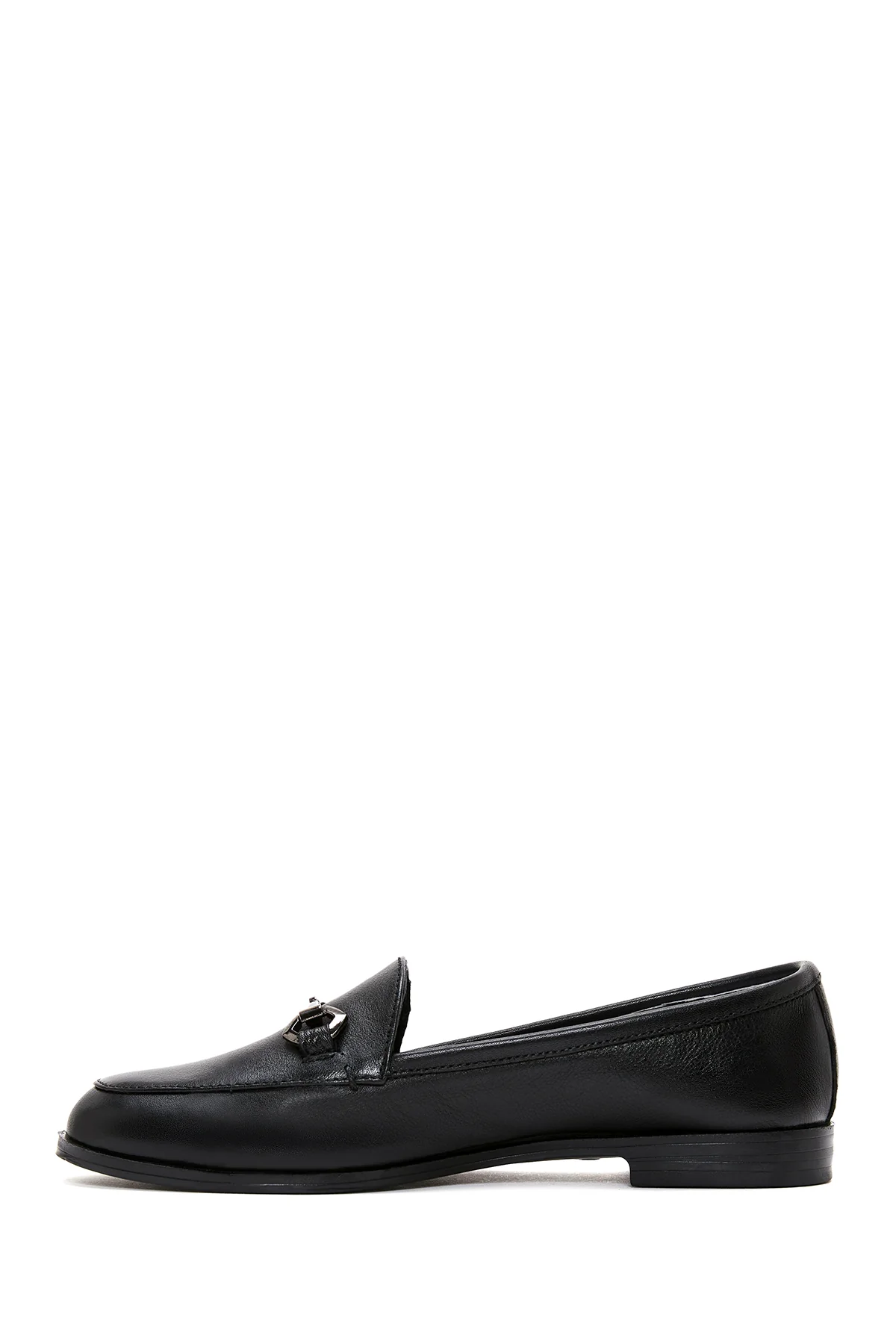 Kadın Siyah Deri Klasik Loafer - Image 2
