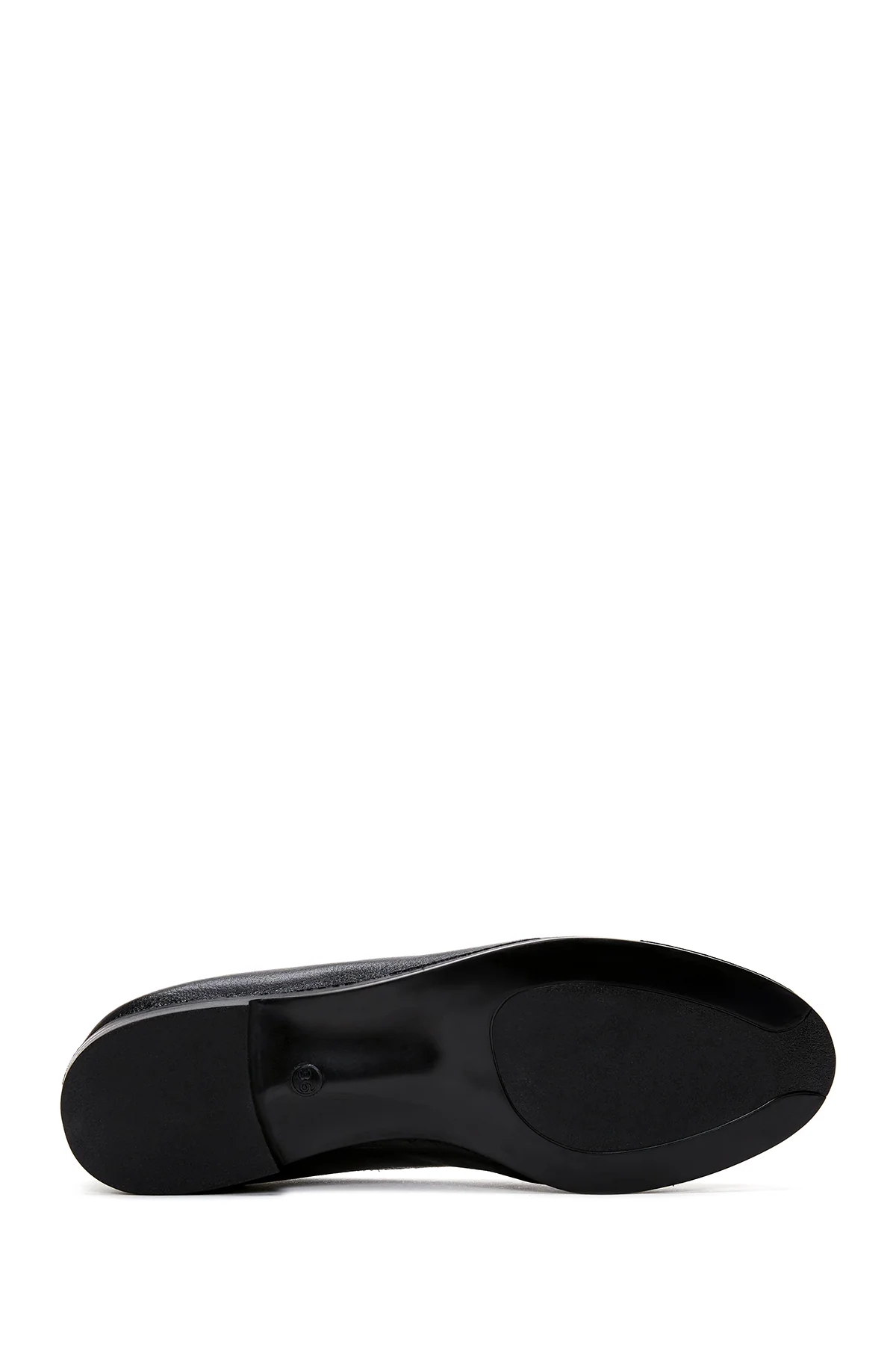 Kadın Siyah Deri Klasik Loafer - Image 4