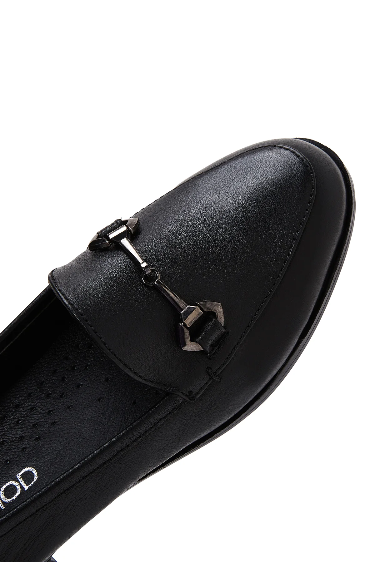 Kadın Siyah Deri Klasik Loafer - Image 8