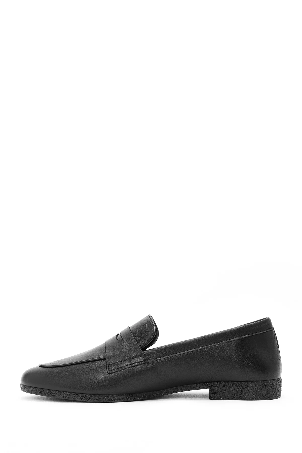 Kadın Siyah Deri Klasik Loafer - Image 2