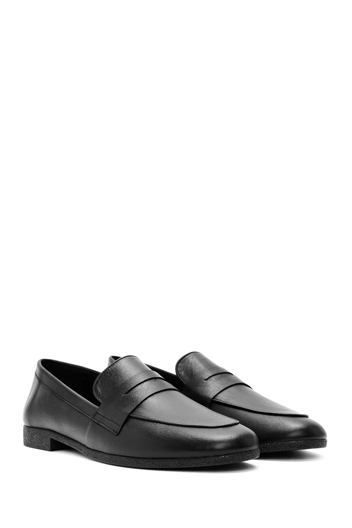 Kadın Siyah Deri Klasik Loafer - Image 3