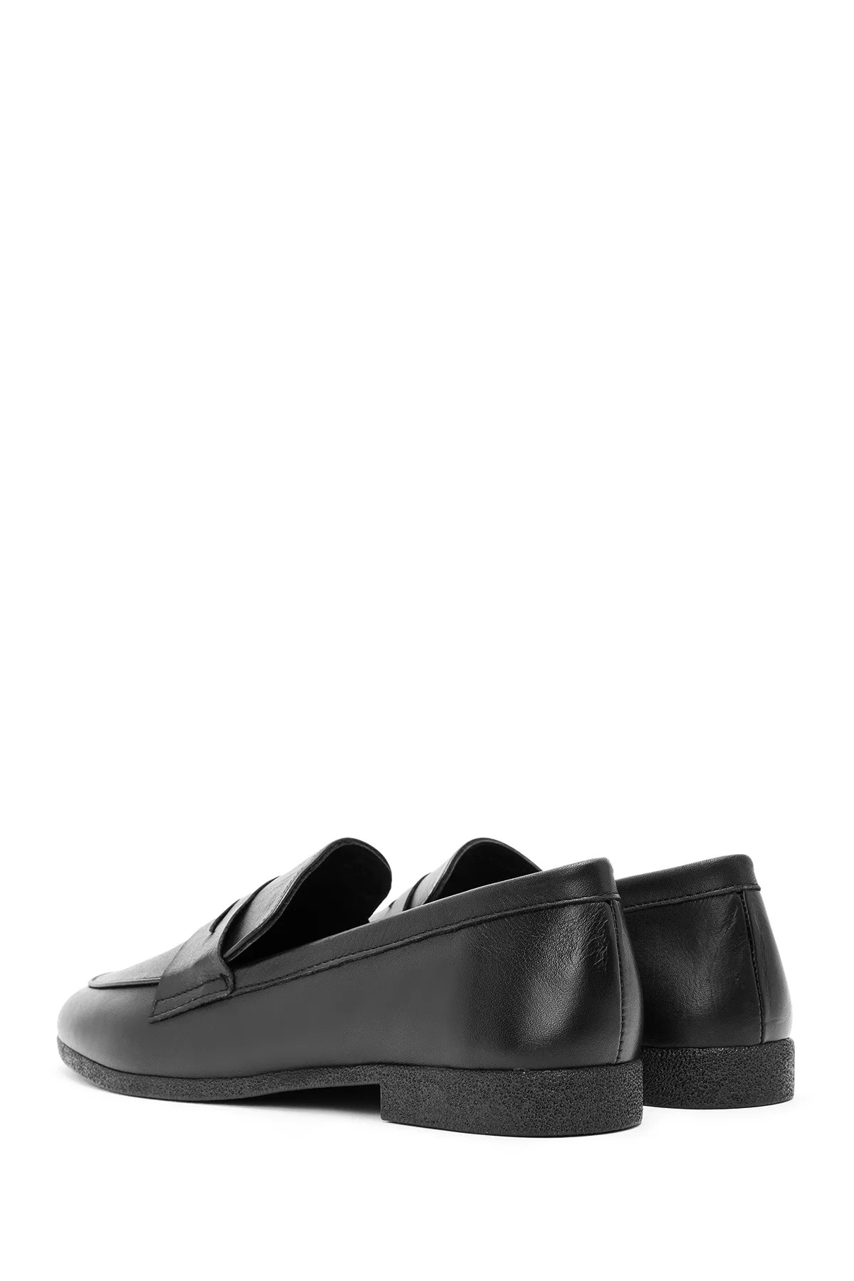 Kadın Siyah Deri Klasik Loafer - Image 5