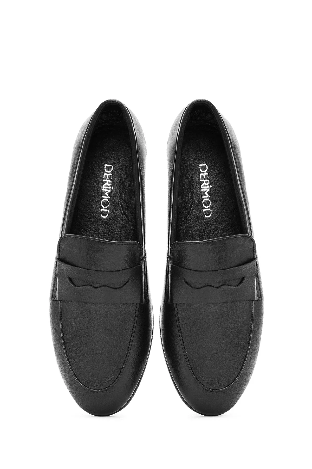 Kadın Siyah Deri Klasik Loafer - Image 7