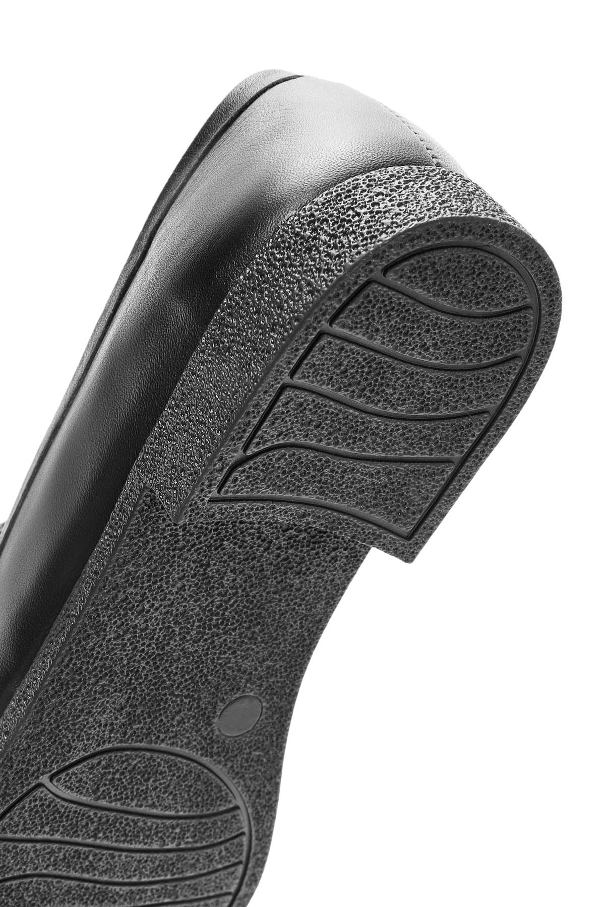 Kadın Siyah Deri Klasik Loafer - Image 8