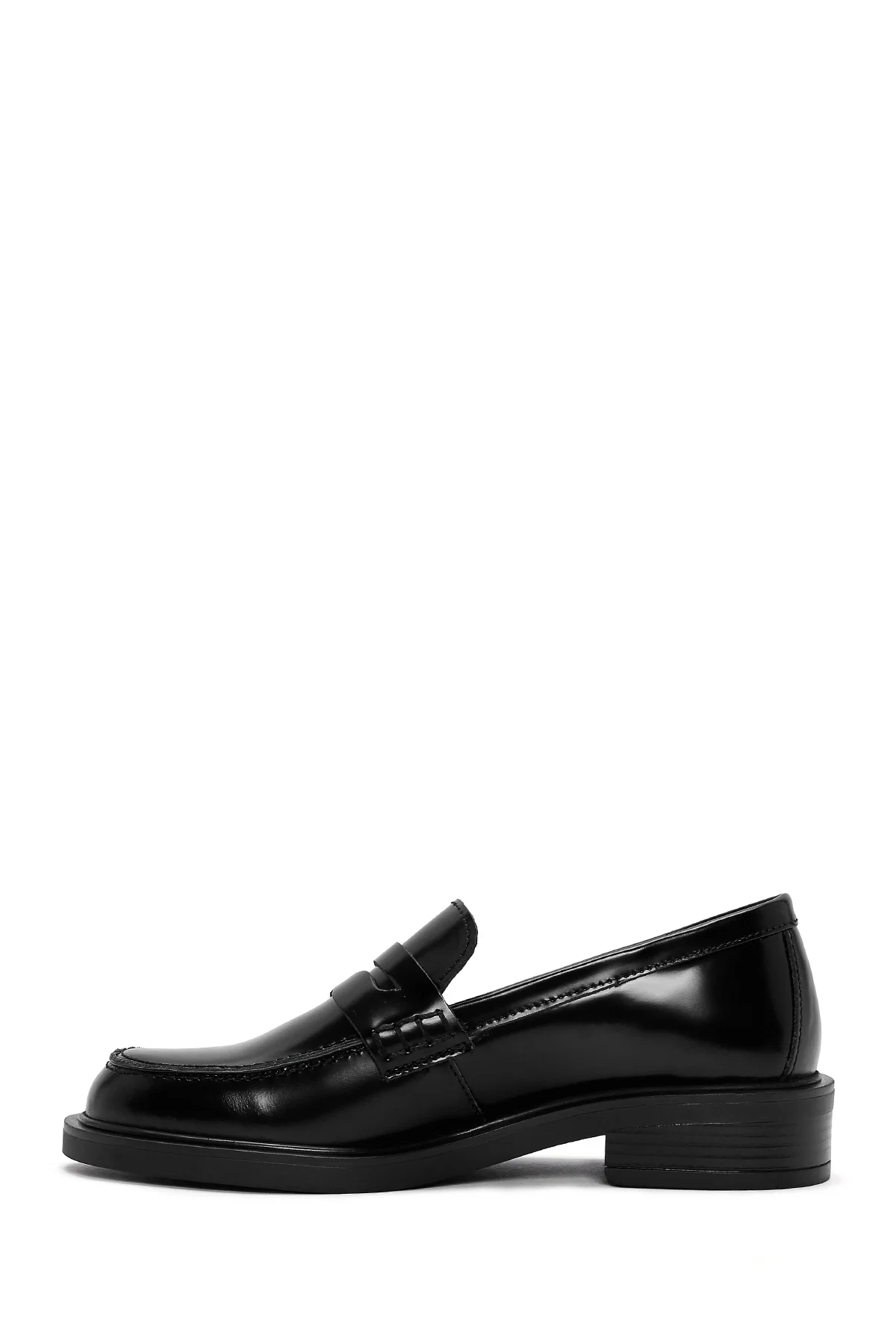 Kadın Siyah Deri Klasik Loafer - Image 2