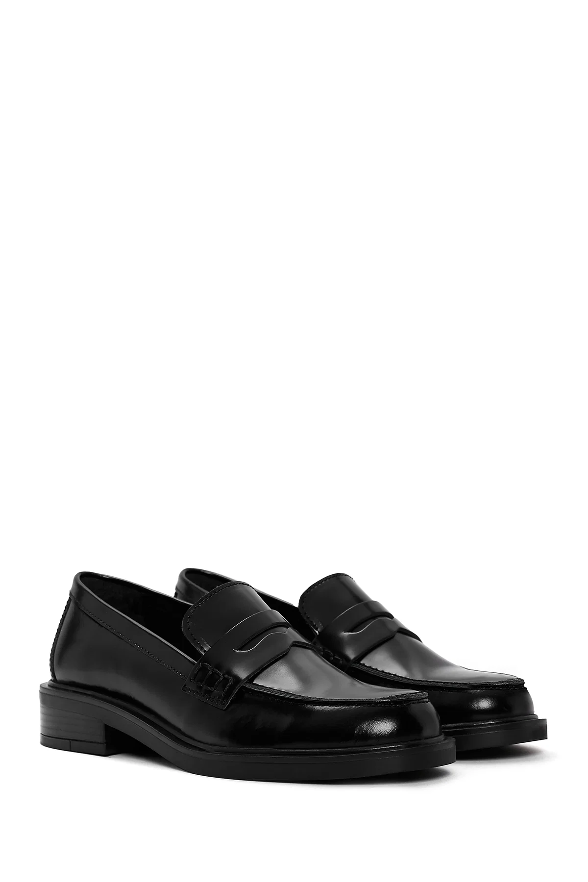 Kadın Siyah Deri Klasik Loafer - Image 3