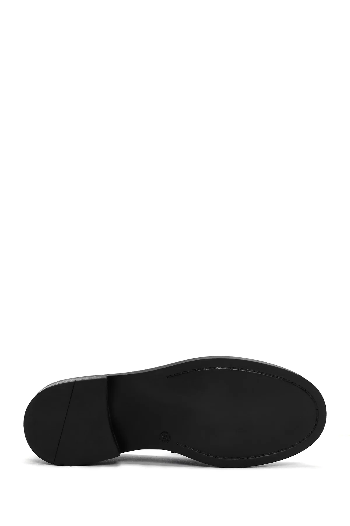 Kadın Siyah Deri Klasik Loafer - Image 4