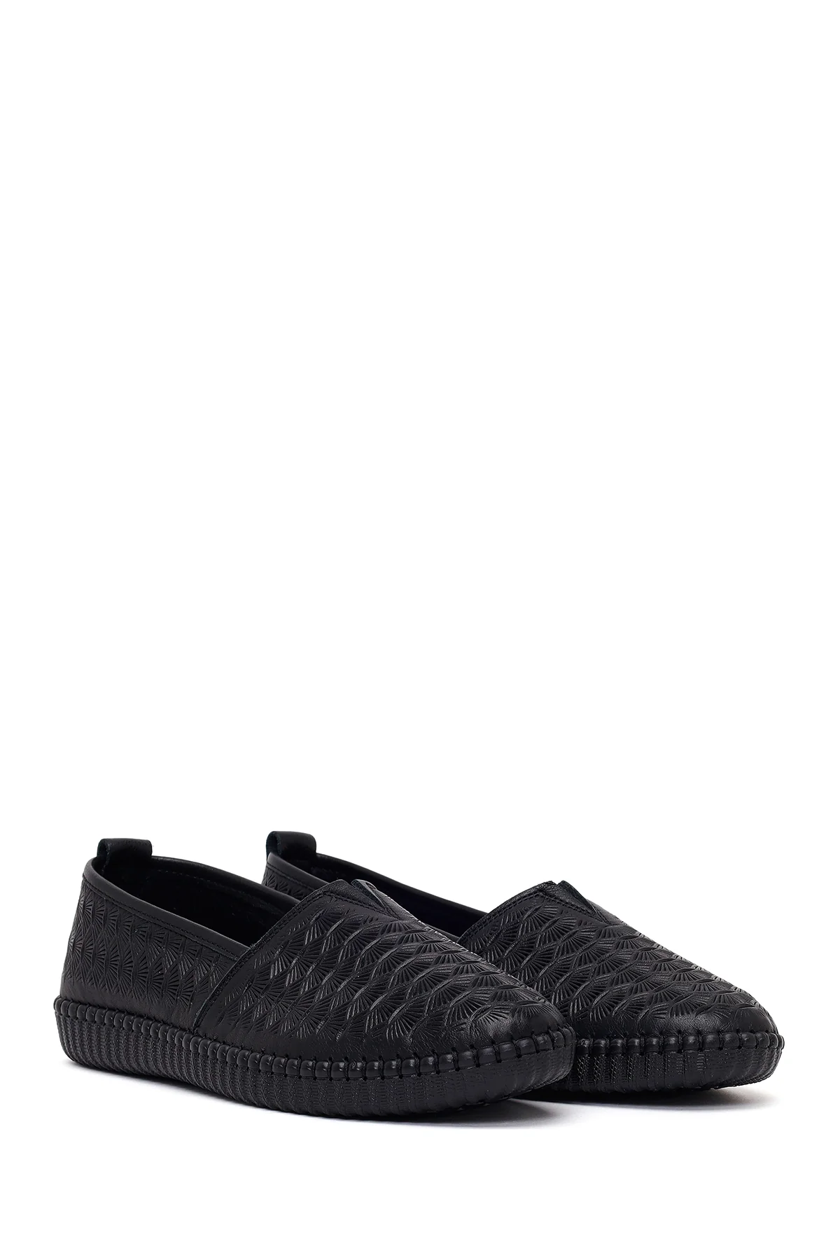 Kadın Siyah Deri Konfor Loafer - Image 2