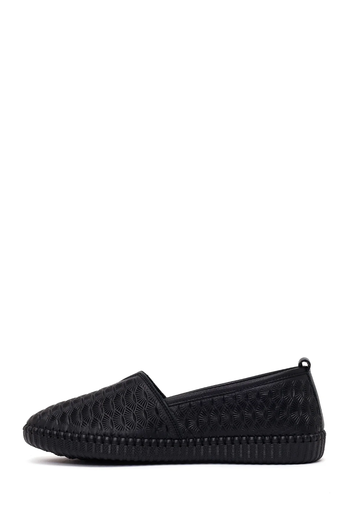 Kadın Siyah Deri Konfor Loafer - Image 3