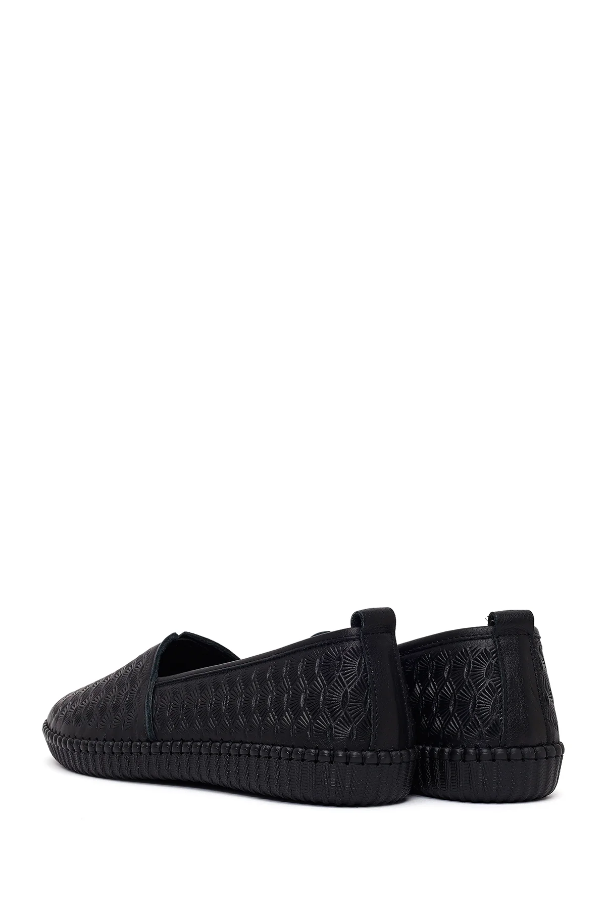 Kadın Siyah Deri Konfor Loafer - Image 6