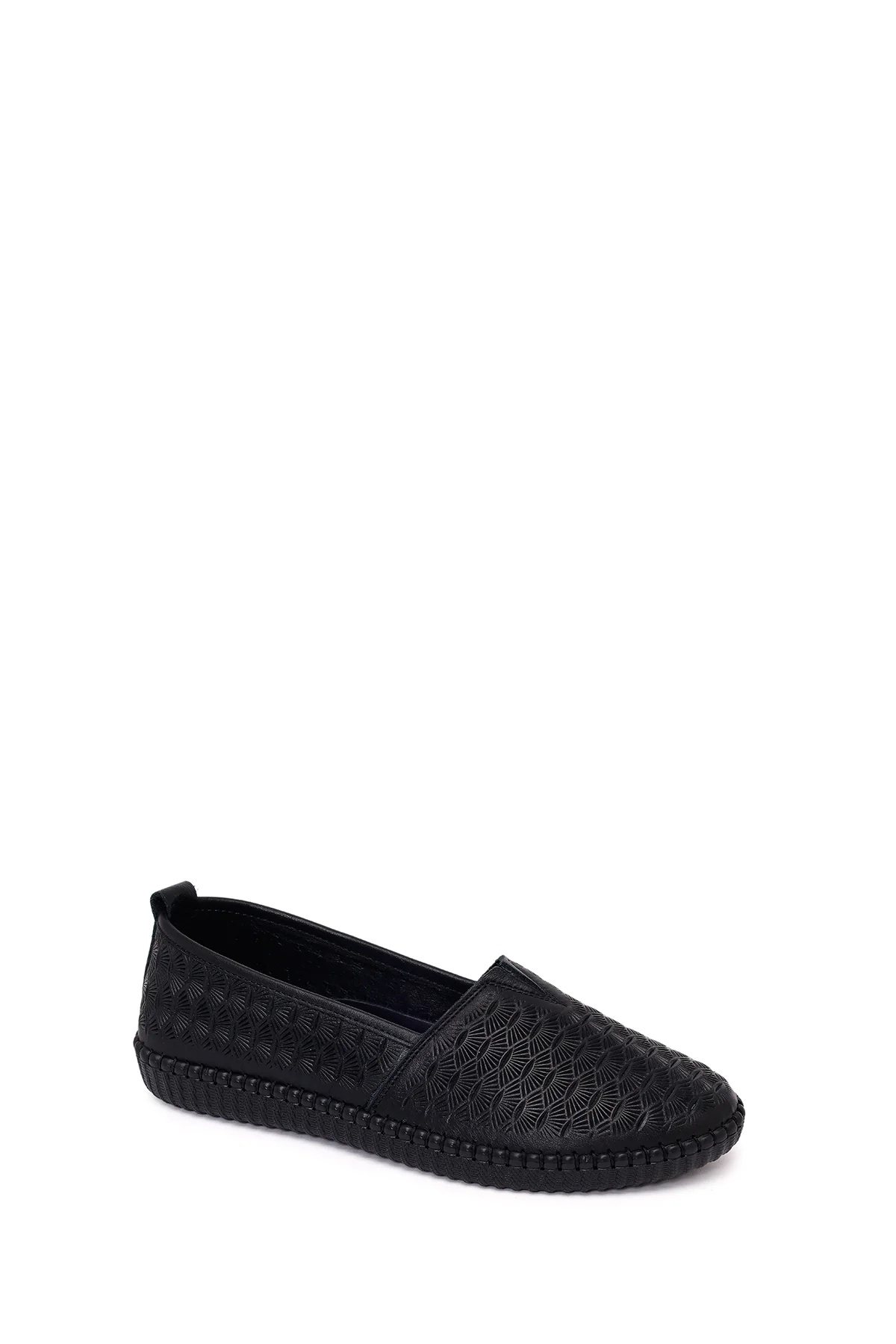 Kadın Siyah Deri Konfor Loafer - Image 7