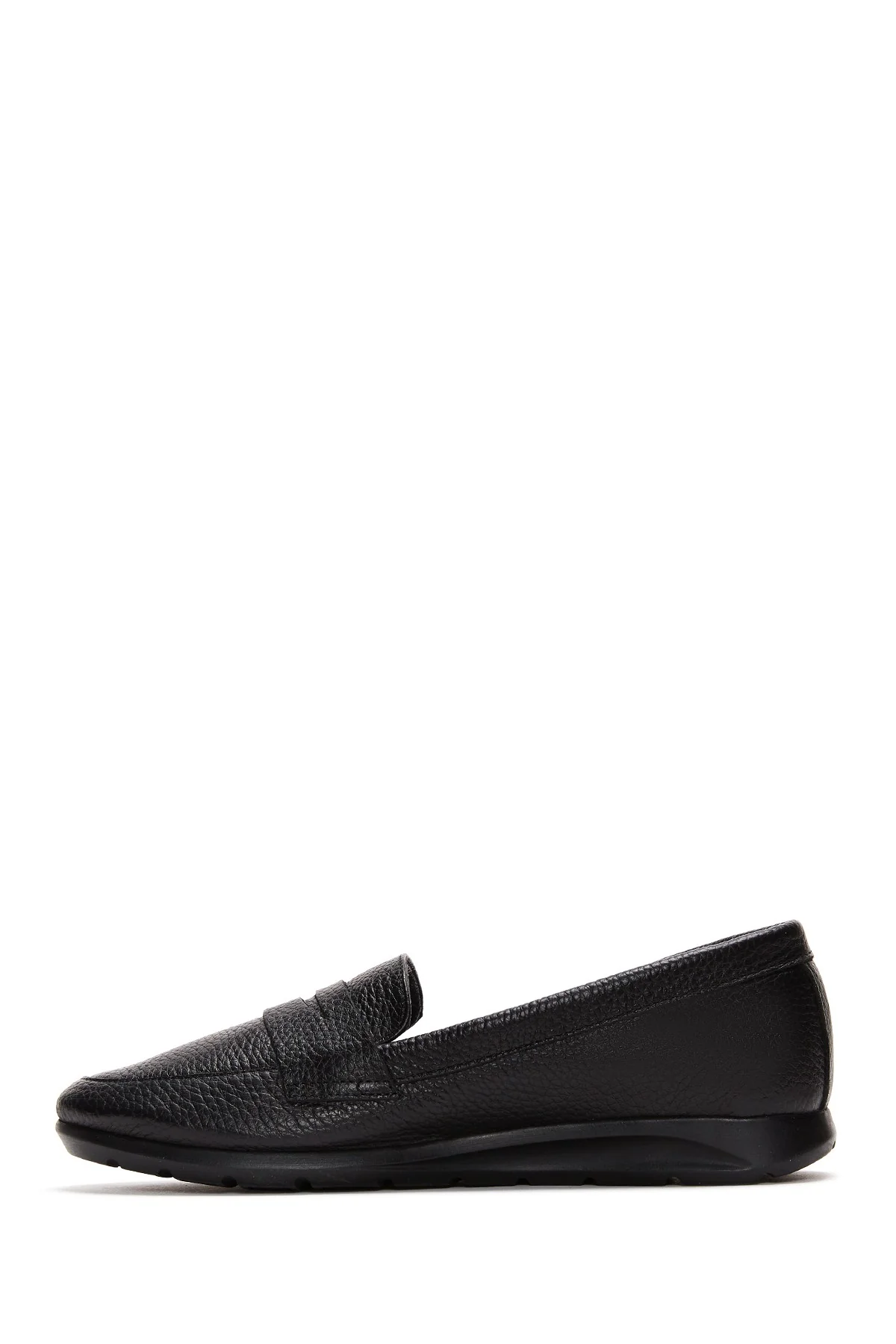 Kadın Siyah Deri Konfor Loafer - Image 3