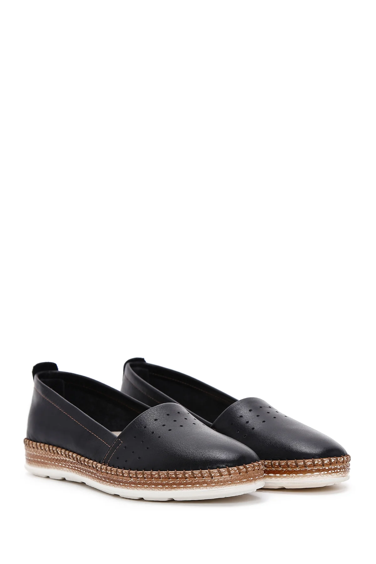 Kadın Siyah Deri Konfor Loafer - Image 2
